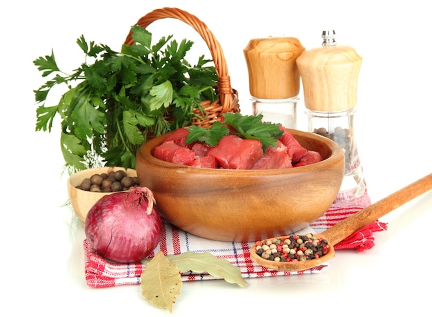 Fresh ingredients on a wooden table